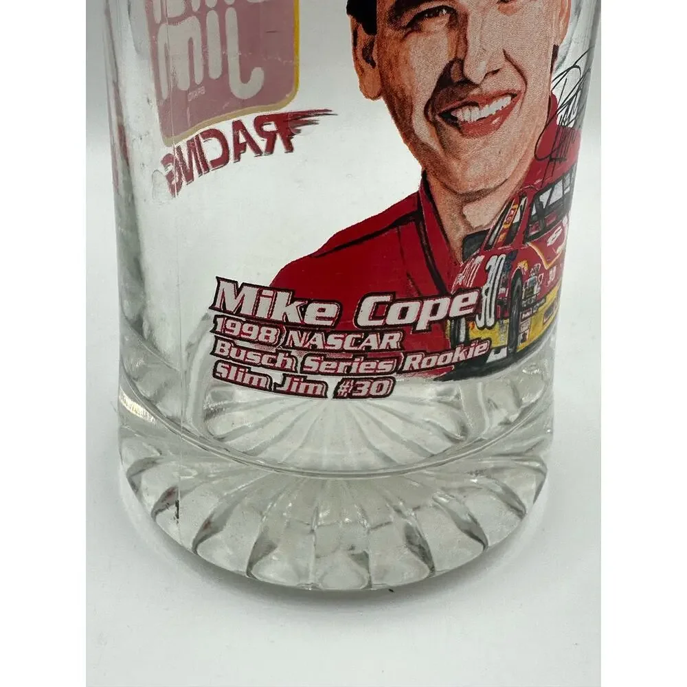 VTG SLIM JIM # 30~MIKE COPE 1998 NASCAR BUSCH SERIES ROOKIE~BEER MUG~HEAVY GLASS